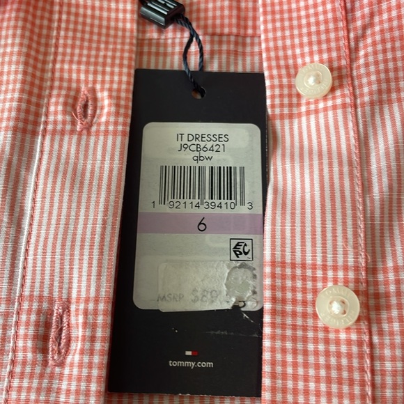 Tommy Hilfiger Women’s SZ 6 Sleeveless Button Down Orange Plaid Summer Dress NWT - Picture 3 of 15